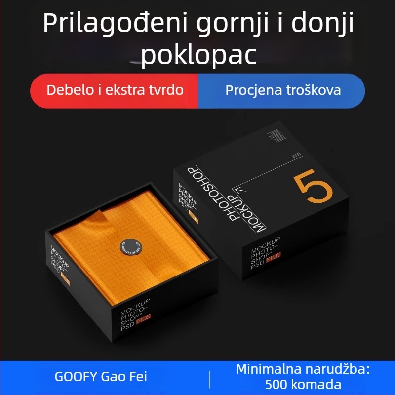 Prilagođena kutija za dar kozmetike — kutija u stilu knjige sa preklopnim poklopcem, izvučnom ladicom i dvostrukim poklopcem