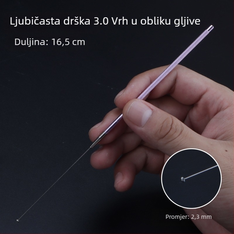 ALJ6 Profesionalni set alata za čišćenje uha s aluminijskom drškom, veliki i mali ušni pribor, žlica za uši s gljiva glavom, štapići za uši