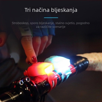 Silikonsko svjetlo za bicikl za djecu, vodootporno svjetlo za vožnju na otvorenom u obliku žabe