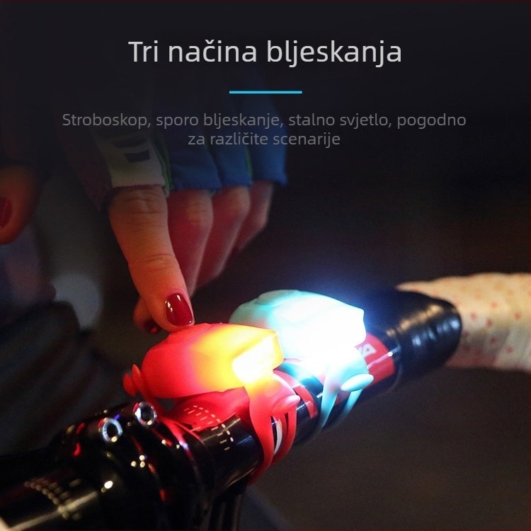 Silikonsko svjetlo za bicikl za djecu, vodootporno svjetlo za vožnju na otvorenom u obliku žabe