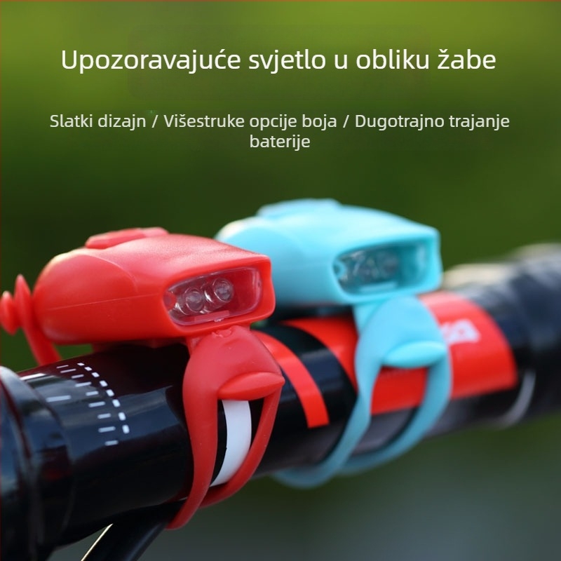 Silikonsko svjetlo za bicikl za djecu, vodootporno svjetlo za vožnju na otvorenom u obliku žabe
