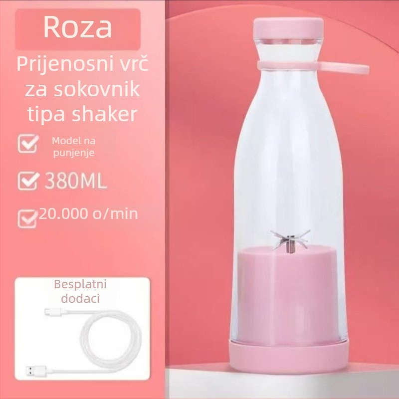 Bežični prijenosni čašica za sok, 2026 novi model, električni sokovnik za voće, kompaktni mini dizajn u obliku vinske boce