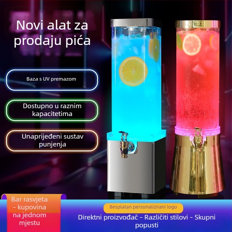 3 L LED osvijetljeni mini keg za bar s čepom