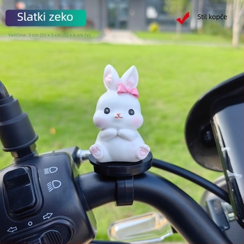 Klip-on ukras za bicikl – zec od smole, slatka lutkica u crtani stilu