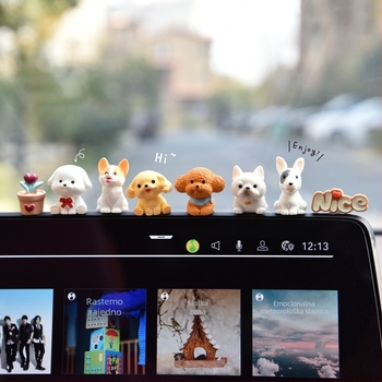 Figura psa od smole za ukras na dashboardu automobila