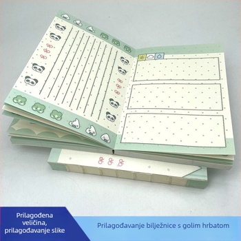 A6 slatki planer u japanskom i korejskom stilu, prilagodljiv vašem dizajnu, s flat lay rasporedom, šivanom vezom i izloženim hrptom.