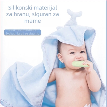 Mali silikon za jačanje hvatanja u obliku krofne, prehrambene kvalitete, za razvoj ruke kod djece
