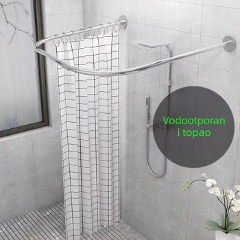 U‑oblik tuš šipka bez bušenja, proširiva, vodootporna i otporna na plijesan za kupaonicu
