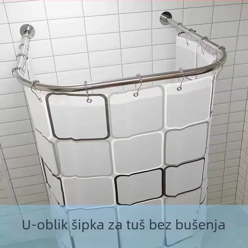 U‑oblik tuš šipka bez bušenja, proširiva, vodootporna i otporna na plijesan za kupaonicu