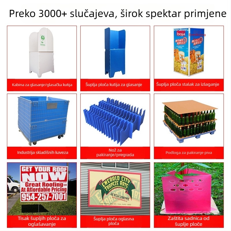 5 mm bijela PP šuplja ploča, ojačani valoviti panel za dječji kolica, plastični razdjelnik