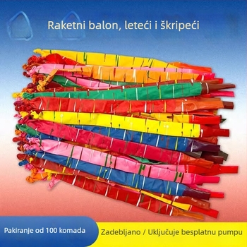 Deblji raketni baloni koji lete i proizvode zvuk – latex baloni 10 inča dugog oblika za igru na otvorenom