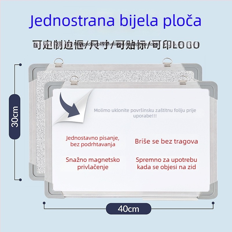 Magnetska bijela ploča, prilagodljiva za kućno podučavanje, visića, izbrisiva za pisanje i crtanje, pogodna za ured