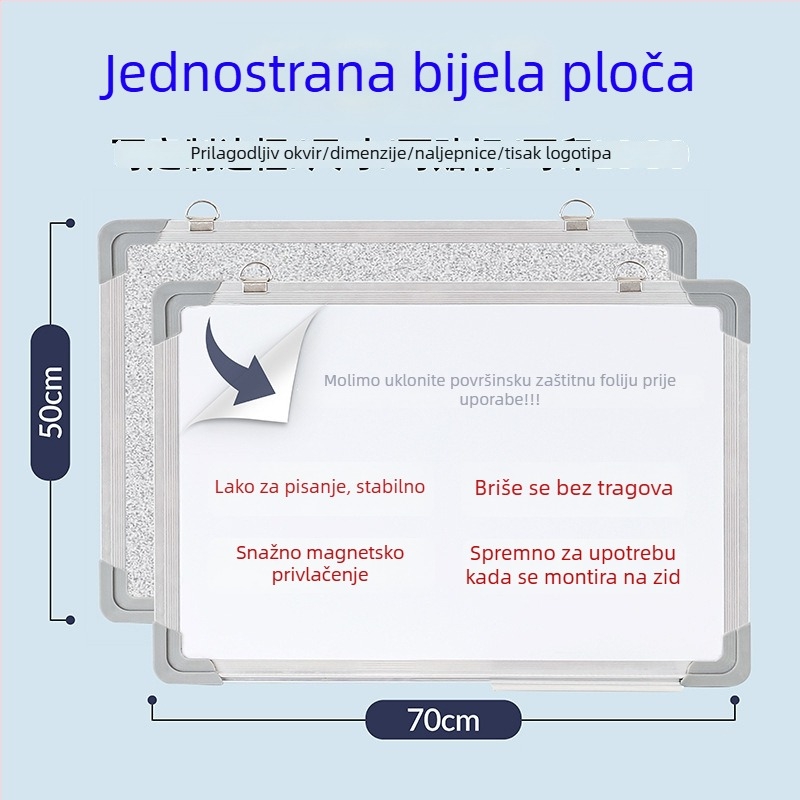 Magnetska bijela ploča, prilagodljiva za kućno podučavanje, visića, izbrisiva za pisanje i crtanje, pogodna za ured