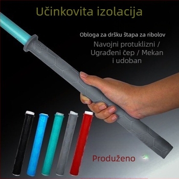 Kovčeg ručnog dijela od silikona za štap za ribolov, silikonska navlaka ručke, traka za upijanje znoja, luminozna, produžena i debela drška s kostima zmaja