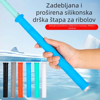 Kovčeg ručnog dijela od silikona za štap za ribolov, silikonska navlaka ručke, traka za upijanje znoja, luminozna, produžena i debela drška s kostima zmaja