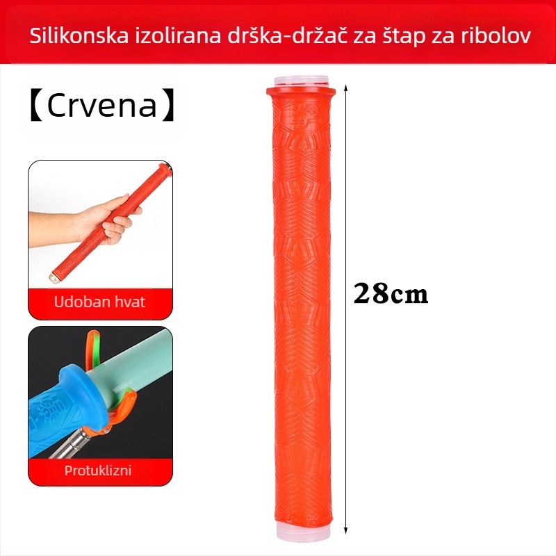 Kovčeg ručnog dijela od silikona za štap za ribolov, silikonska navlaka ručke, traka za upijanje znoja, luminozna, produžena i debela drška s kostima zmaja