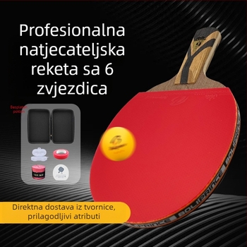 Prince Boli profesionalna palica za stolni tenis s šest zvjezdica, visokog ranga, drvena jezgra s karbonskom pločom, ravna drška