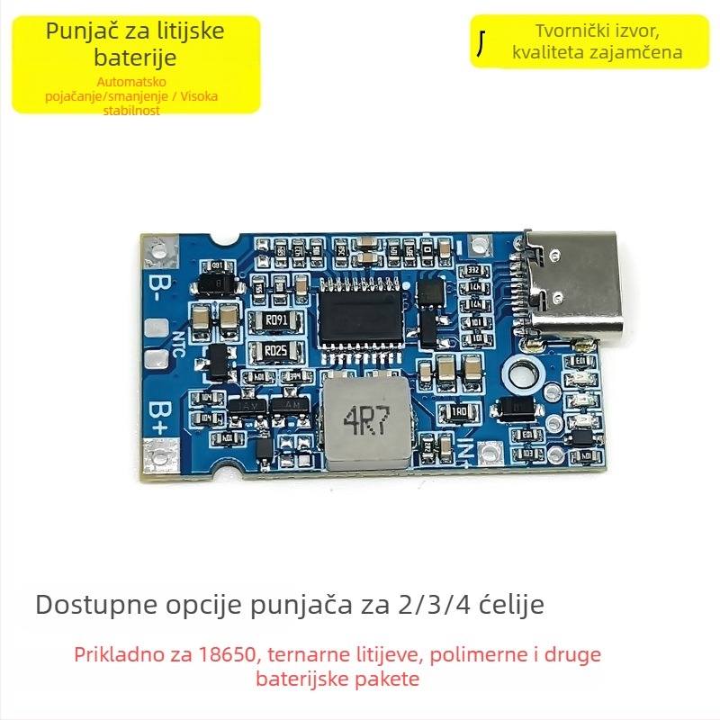 Automatski modul za napajanje s boost/buck regulacijom za 12,6V litijsku bateriju, LiFePO4 8,4V, 1–5S ploča brzog punjenja