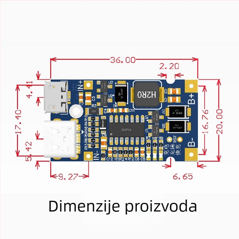 Automatski modul za napajanje s boost/buck regulacijom za 12,6V litijsku bateriju, LiFePO4 8,4V, 1–5S ploča brzog punjenja