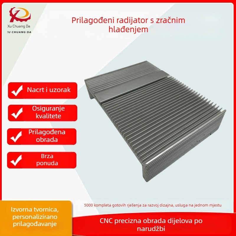 Prilagođeni CNC obrađeni aluminijski hladnjaci i toplinske ploče