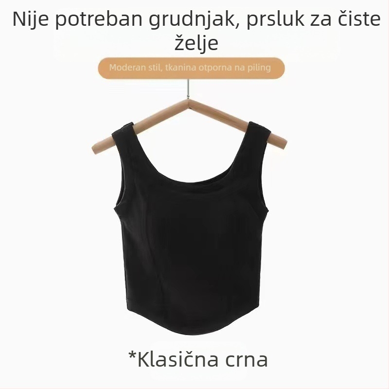 603 Besprijekoran top s širokim naramenicama, glađen leđa, uski kroj, za unutarnju i vanjsku upotrebu, s ugrađenim košaricama