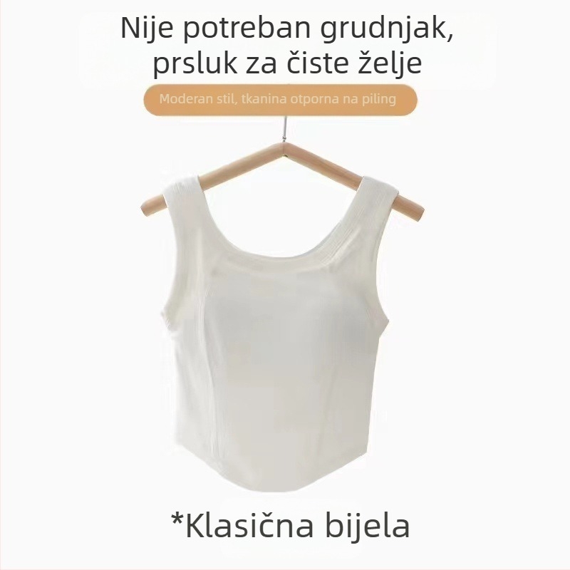 603 Besprijekoran top s širokim naramenicama, glađen leđa, uski kroj, za unutarnju i vanjsku upotrebu, s ugrađenim košaricama