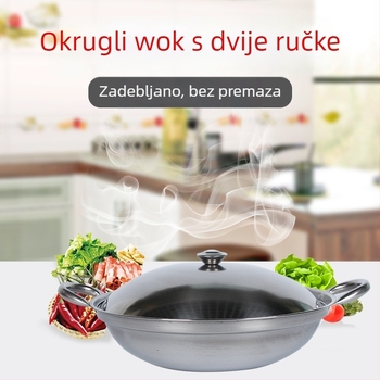 Nerđajući čelični lonac s poklopcem za dry pot, protiv preljeva, promjer 22–26 cm, za 1–2 osobe