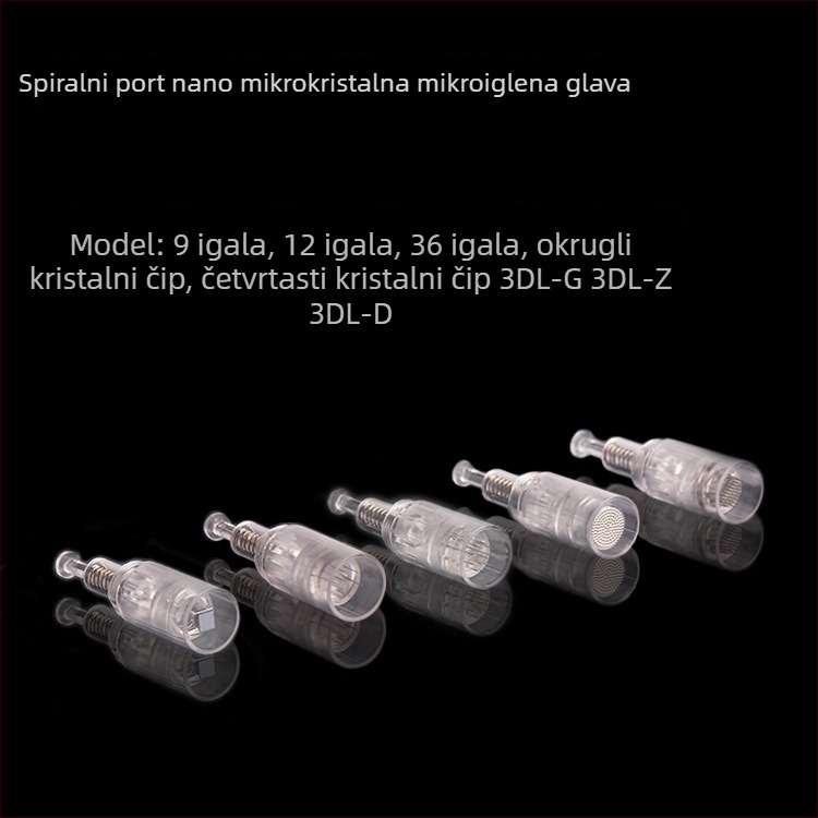 Set igala za tetovaže/PMU Pop: velika vijčana glava, okrugli i kvadratični kristalni vrhovi, MTs, jednokratna integrirana tupa igla