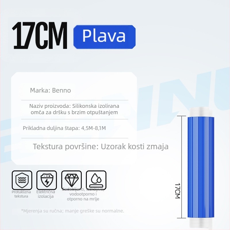 Silikonska izolirana traka za držač štapa za ribolov, deblja i produžena, brzo postavljanje, antislip, upija znoj, visoke kvalitete