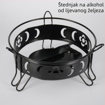 Čvrsti alkoholni štednjak za vanjsku upotrebu, debele male posude i suhi lonac, prenosno kuhinjsko posuđe za dom ili studentski dom