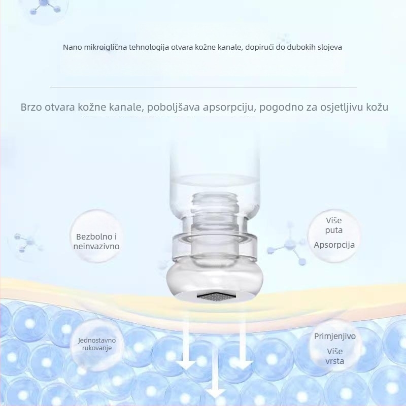 Nano vodeno-svjetlosna mikrokristalna glava za rast kose s mikro iglom i ampulama potrošni materijal