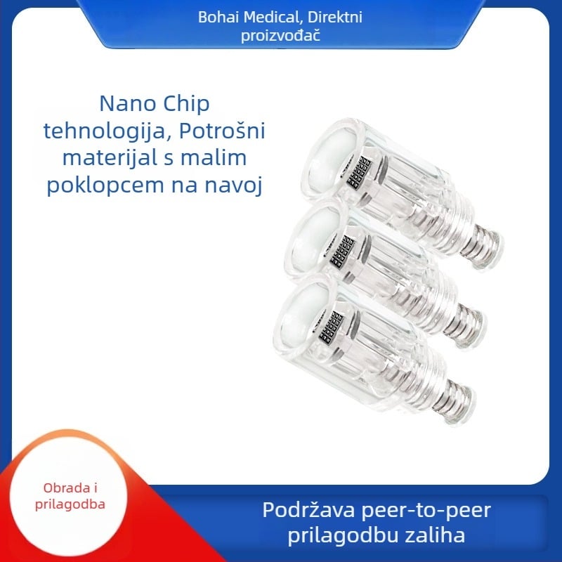 Nanočip s nanokrystalom i potrošni materijal za uređaj s mikroneedlama – kružni i četvrtasti kristali, 3D4D5D7D