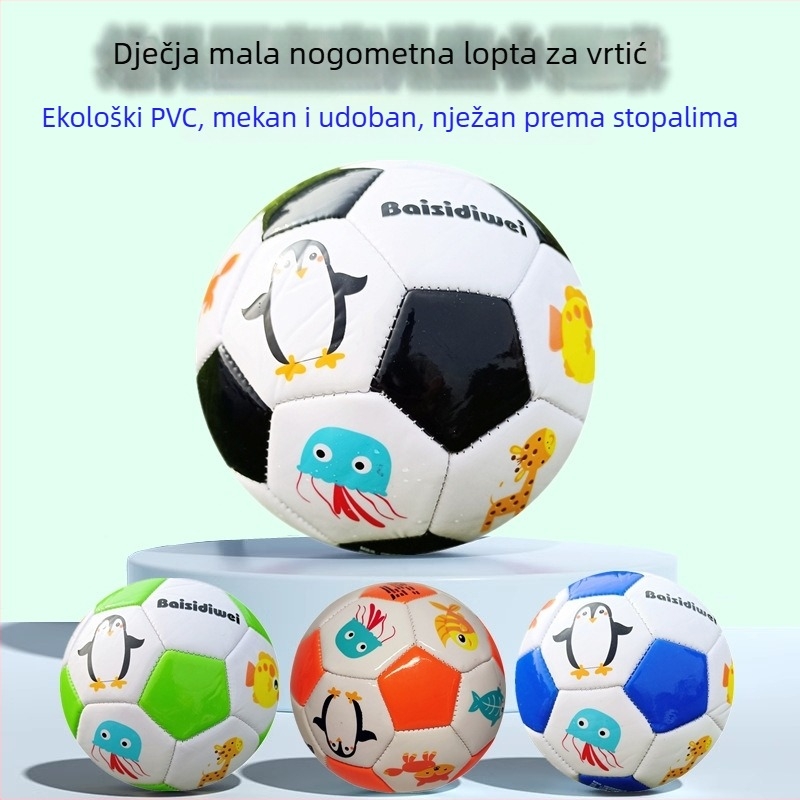 Dječji vanjski nafukljivi nogomet s crtić motivom, veličina 2, otporan na habanje.