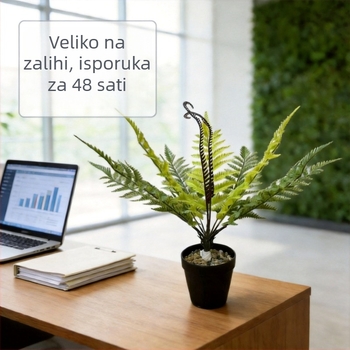 Perzijska paprat – umjetna biljka u loncu za kućni dekor i vitrine