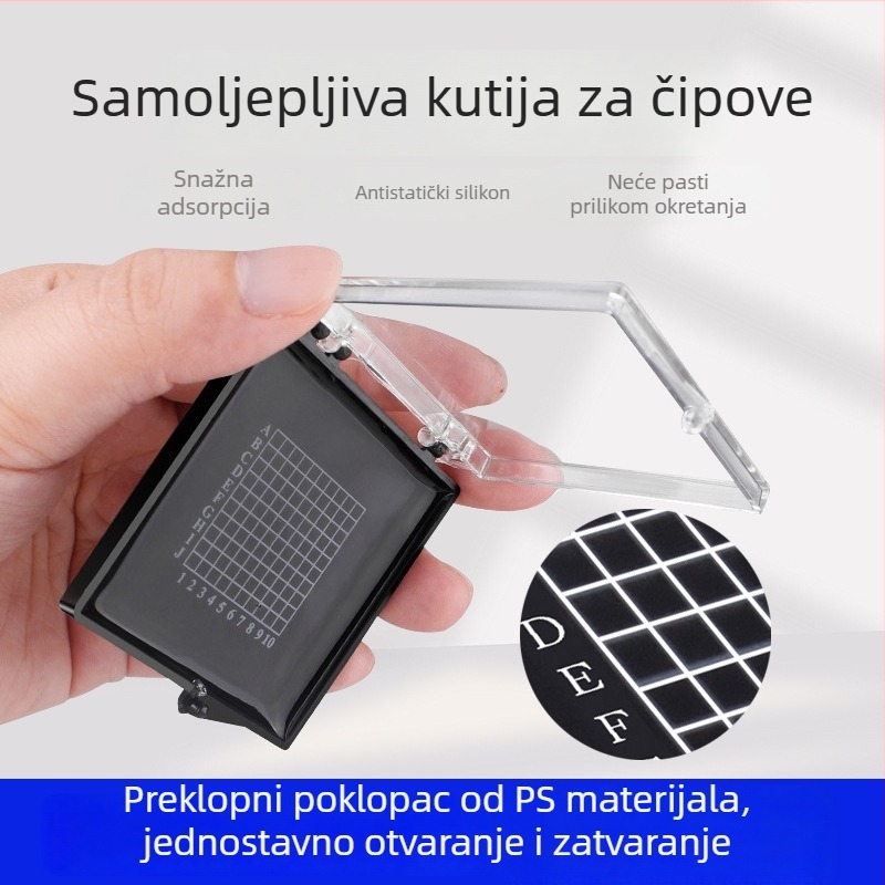 Kutija za čip-komponente i uzorke wafera, prašini otporna i antistatinska za skladištenje i transport.