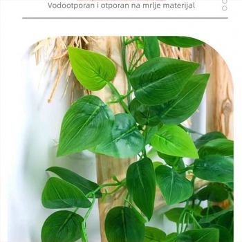 Umjetna pothos loza sa zelenim listovima, plastična dekorativna biljka za prekrivanje vodovodnih cijevi i klima uređaja, visina 100-200 cm