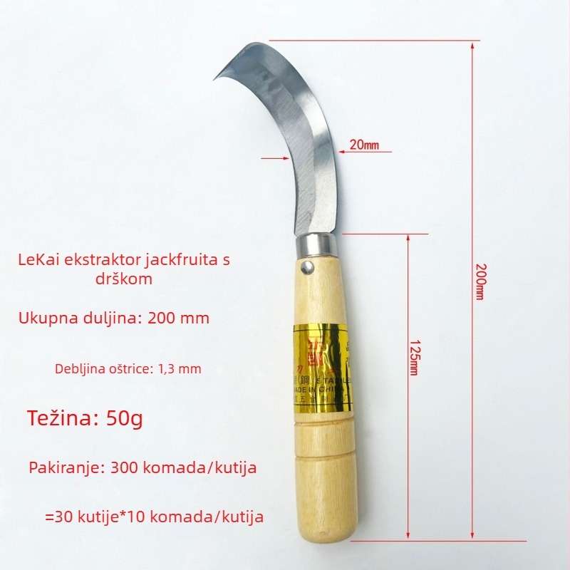 Savijeni nož za izdvajanje jezgre jackfruta
