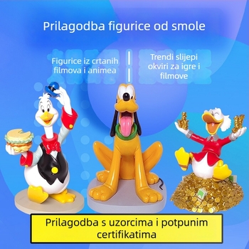 Figura od smole i PVC s emajlom — prilagođeni lik iz animea/igre, ukras