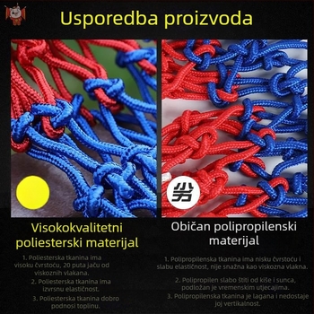 Plava mreža za košarku za vanjski standardni stalak, profesionalna natjecateljska kvaliteta, produžena i debela, izdržljiva