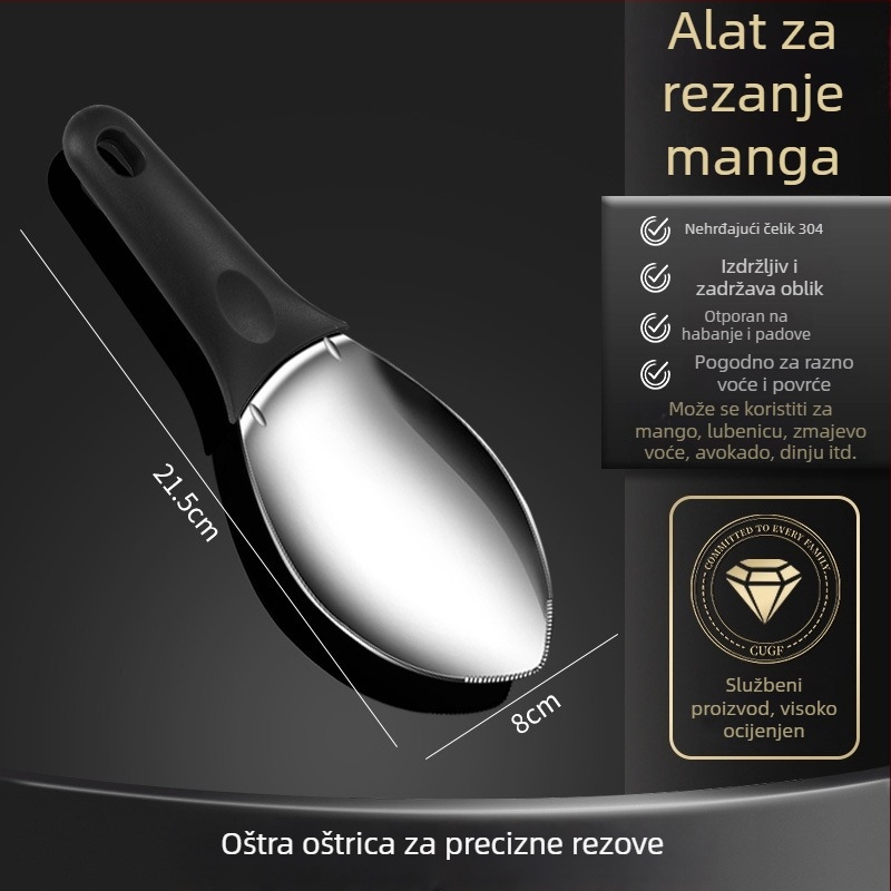 Poseban nož za guljenje manga, nehrđajući čelični dijelitelj voća, žlica za dinju i alat za rezanje na kockice