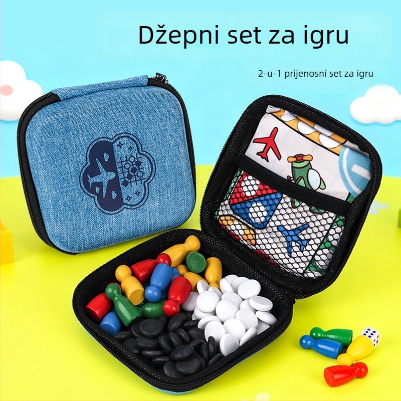 Mini džepni set društvenih igara: Gomoku, Beast Chess, Flying Chess, Adventure Chess, Snake Chess, Dama za dvije osobe, Obrazovna društvena igra