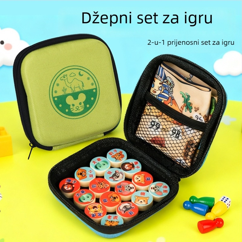 Mini džepni set društvenih igara: Gomoku, Beast Chess, Flying Chess, Adventure Chess, Snake Chess, Dama za dvije osobe, Obrazovna društvena igra