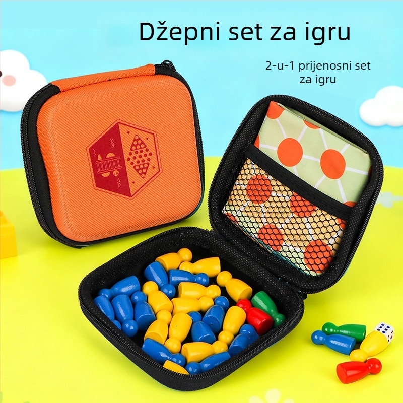 Mini džepni set društvenih igara: Gomoku, Beast Chess, Flying Chess, Adventure Chess, Snake Chess, Dama za dvije osobe, Obrazovna društvena igra
