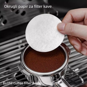 Okrugli papir za filtriranje kave, jednokratni, za moka lonac i espresso aparat, ručno pripremljeno, 58 mm, kutija
