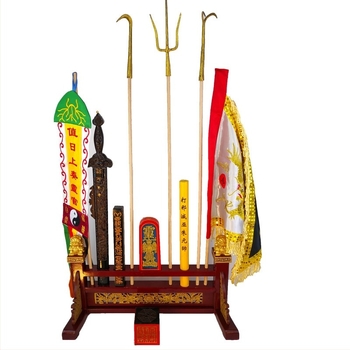 Taoiški ritualni set instrumenata s kukama i vilicama, zastavama i bazom, oltarne alate, talisman i pečati te tokeni, 55 cm, srednja veličina