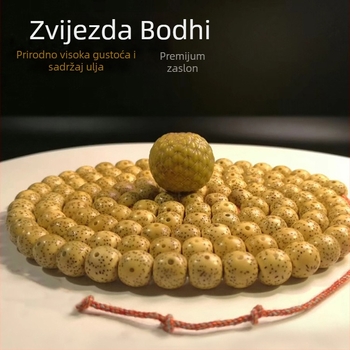 Xingyue Bodhi perle – 108 zlatnožutih Bodhi kuglica, visoka gustoća, Zen meditacija