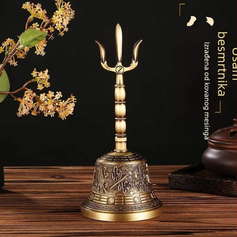 Brončani tibetanski Vajra zvon i Vajra štap za ritual, bakreni zvončići s pet i devet grana, ručni zvuk s jasnim tonom