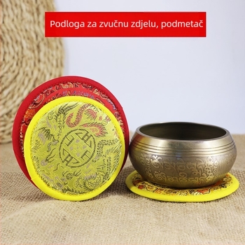 Nepalske ručno izrađene podloge za ritualne instrumente: podloga za zvučne zdjele, dno Buddha zdjele, podloga za Vajra zvono, prostirka za čajnik u klasičnom etničkom stilu