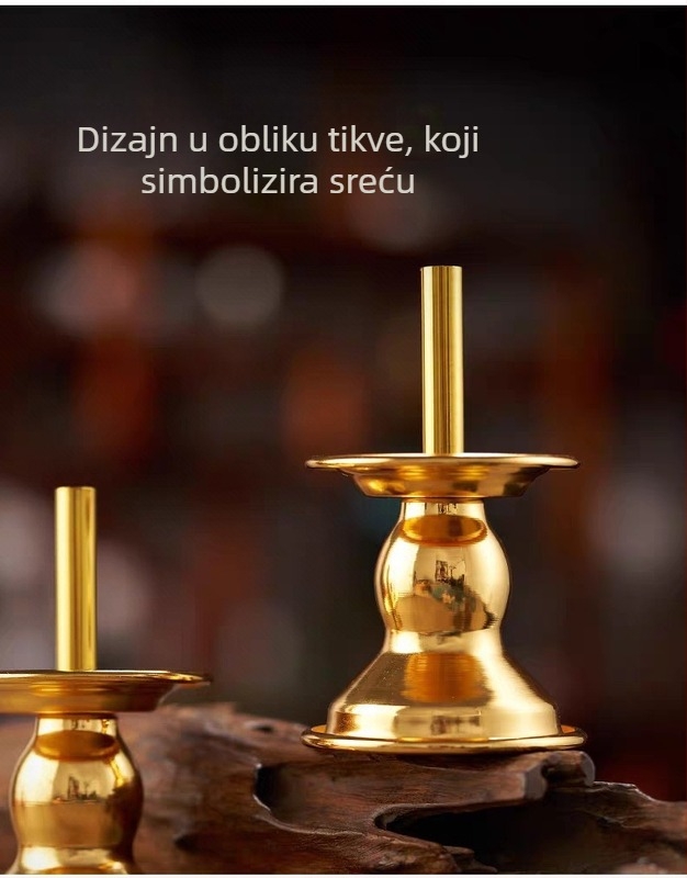 Statua Bude s držačem za svijeću od bambusa i podnožem za mirisne štapiće – ukras bogoslužja, svadbena dekoracija