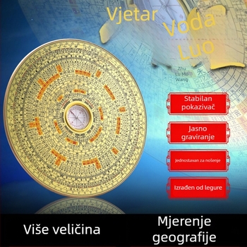 Feng Shui kompas s čistim bakrenim panelom, prijenosno Bagua ogledalo, visoka preciznost